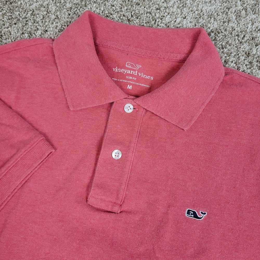 Vineyard‎ Vines Mens Medium Solid Red Performance Stretch Polo Short Sleeve